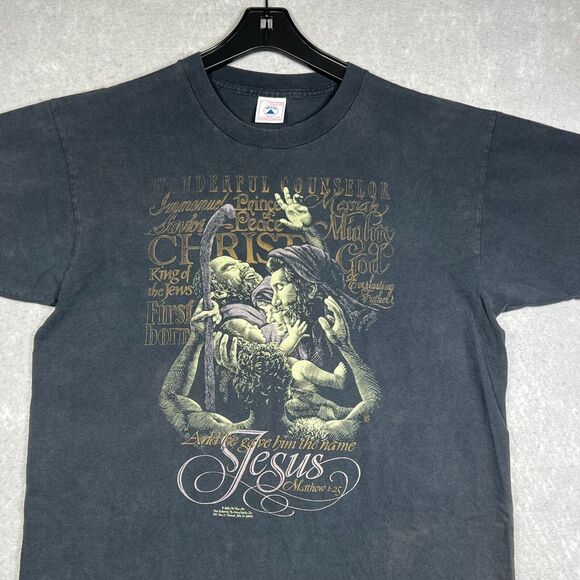 Vintage 1995 Living Epistles The Birth Messiah Jesus T-Shirt 90s Size Large - Picture 2 of 13